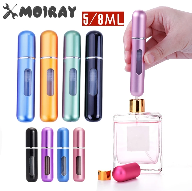 8/5 ML Refillable Perfume Bottle With Spray Portable Mini Aluminum Empty Cosmetics Alcochol Empty Bottle Atomizer For Traveling