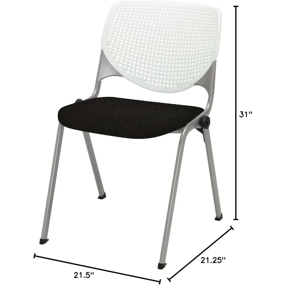 KOOL Poly Stack Chair with Perforated Back, Tuxedo