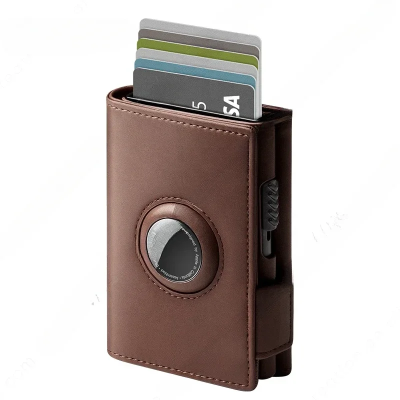 

High Quality Aluminium Leather Business Credit Card Holder Wallet Pop Up Wallet For Men