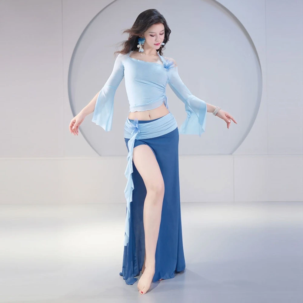 Belly Dance Practice Wear for Women, Autumn and Winter New High Waist Cover-Up Costume Set, Oriental Dance Performance