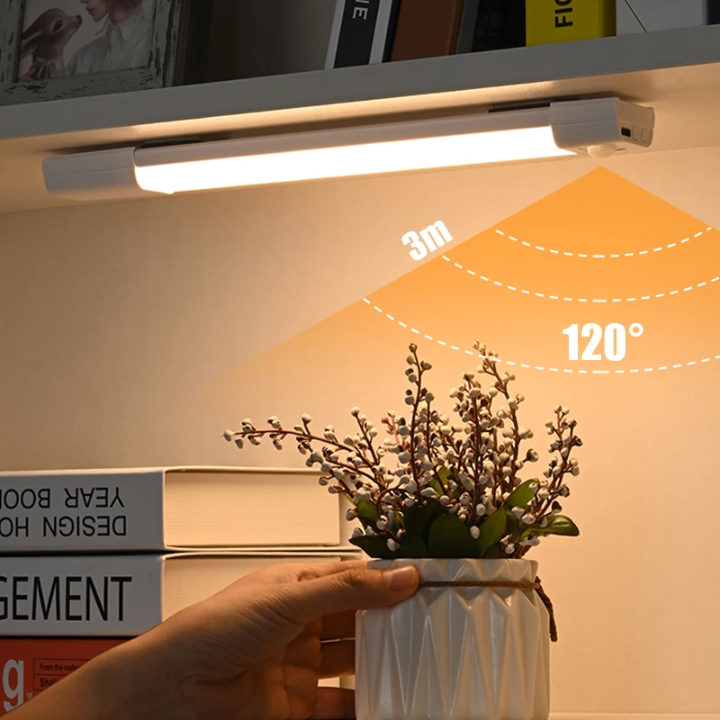 Luces LED 3 en 1 con Sensor de movimiento, luz nocturna regulable, recargable por USB, lámpara inalámbrica para cocina, armario y escalera