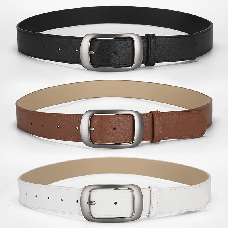 

New Casual Fashion Men's Belt Women's High-end Suit Belt Simple and Versatile Pin Buckle Unisex Leather Belt