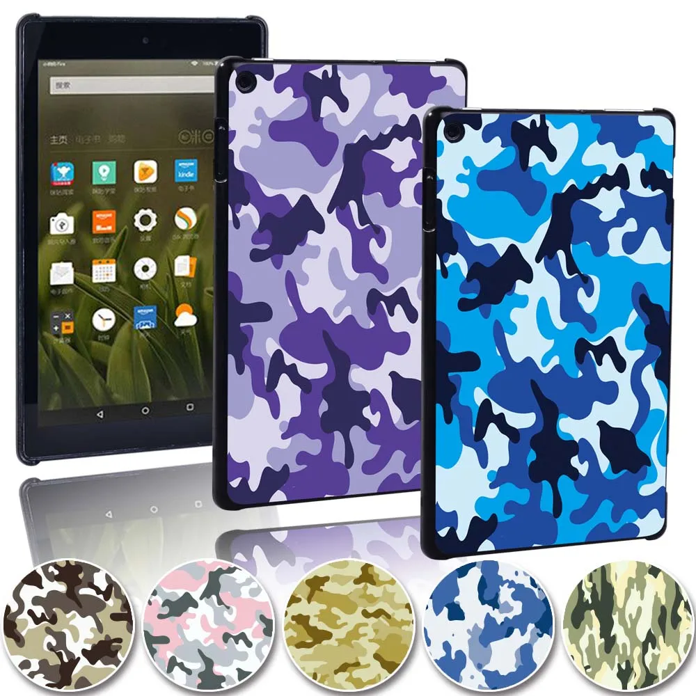 Camouflage Tablet Shell Cover Case for Amazon Fire 7/ HD 8/HD 10 Plastic Plastic for 7/8/10.1 Inch Shockproof