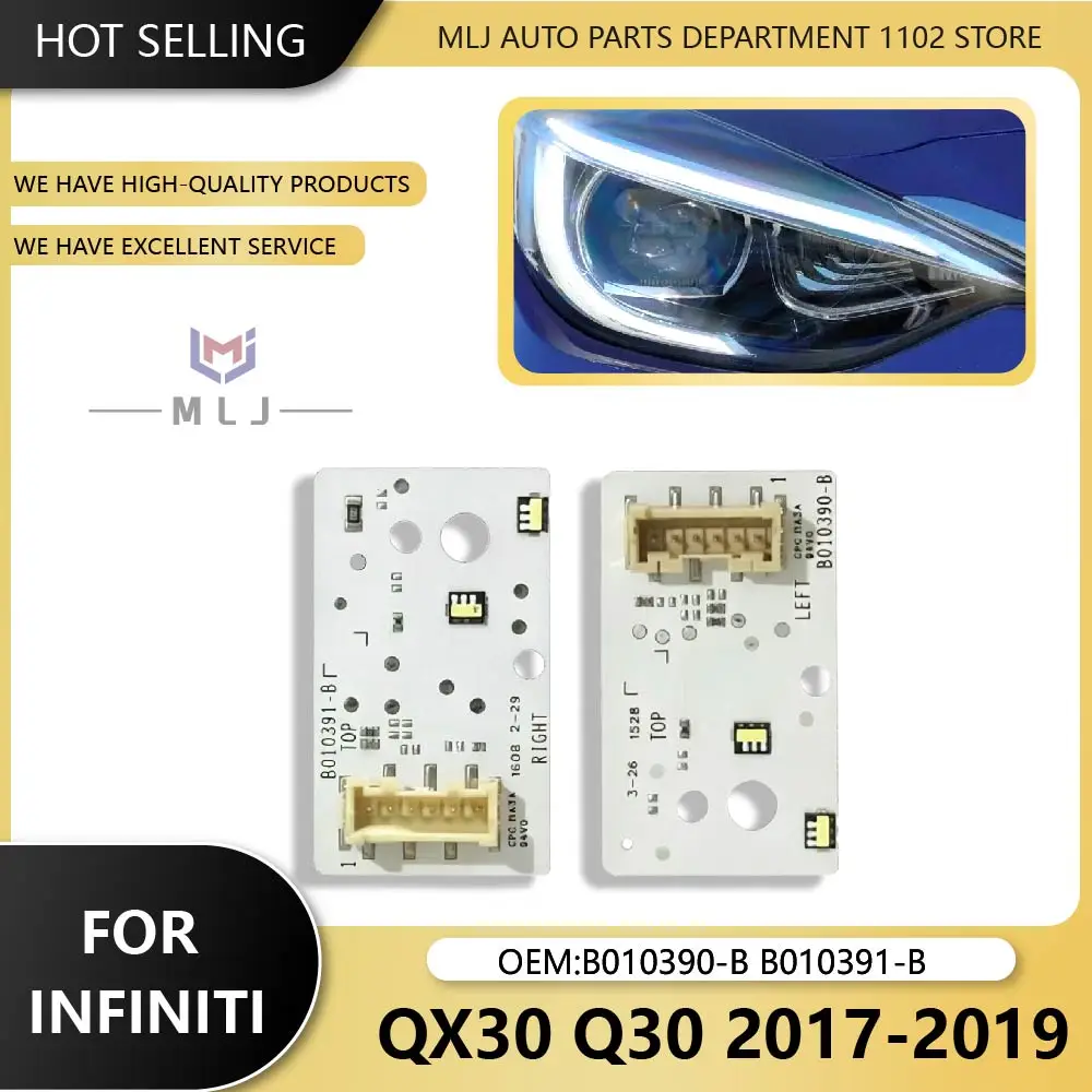 B010390-B B010391-B New For Infiniti QX30 Q30 DRL LED Daytime Running Lights Board Module 2017-2019 Replace OEM Supre White