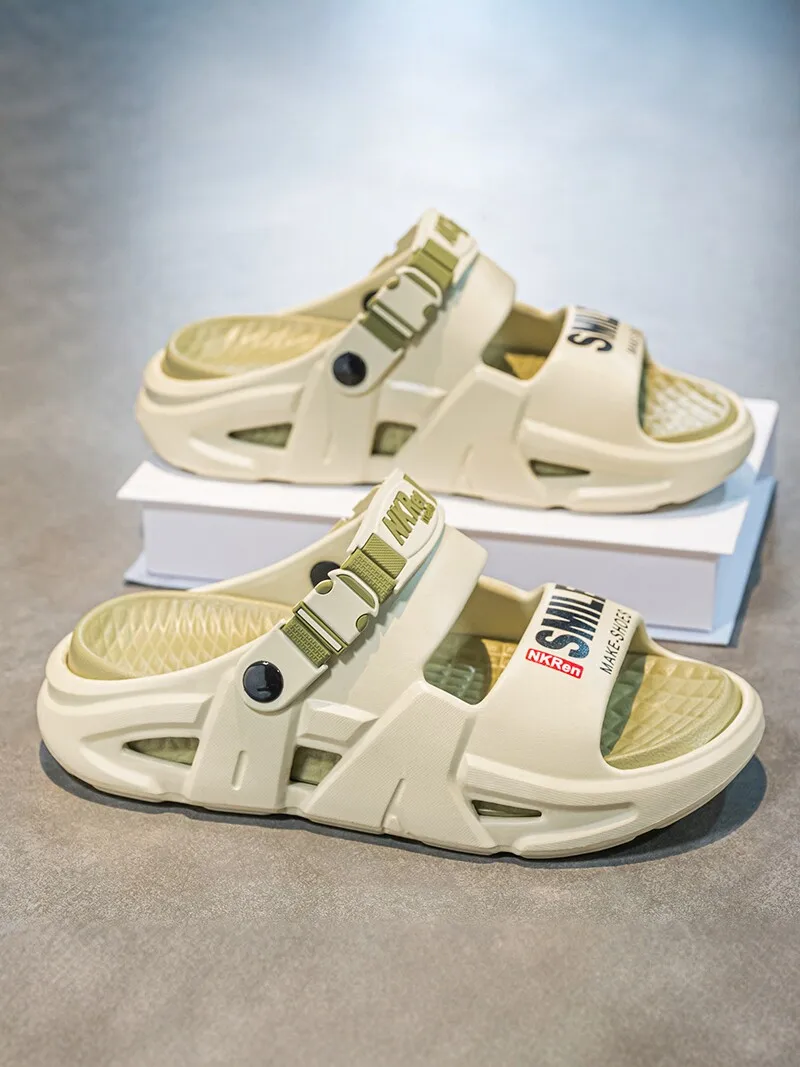 

Men's Summer Sandals Anti-Slip Driving Sport Sensation Beach Casual Thick Bottom EVA Slippers Wear-Resistant Low Heel Footwear