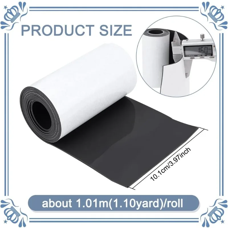 1Roll 3.93x0.06x39.3 inch (W*T*L) Self-Adhesive Silicone Rubber Sheet Adhesive Backed Rubber Sheet Rolls for DIY Washers Crafts