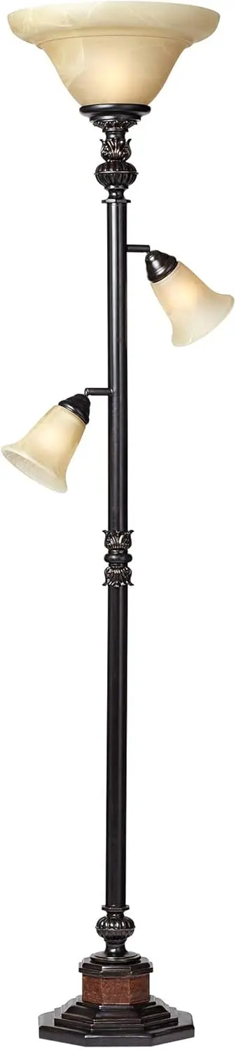 Kathy Ireland Sonnett Industrial Vintage Tree Torchiere Floor Lamp Standing 72