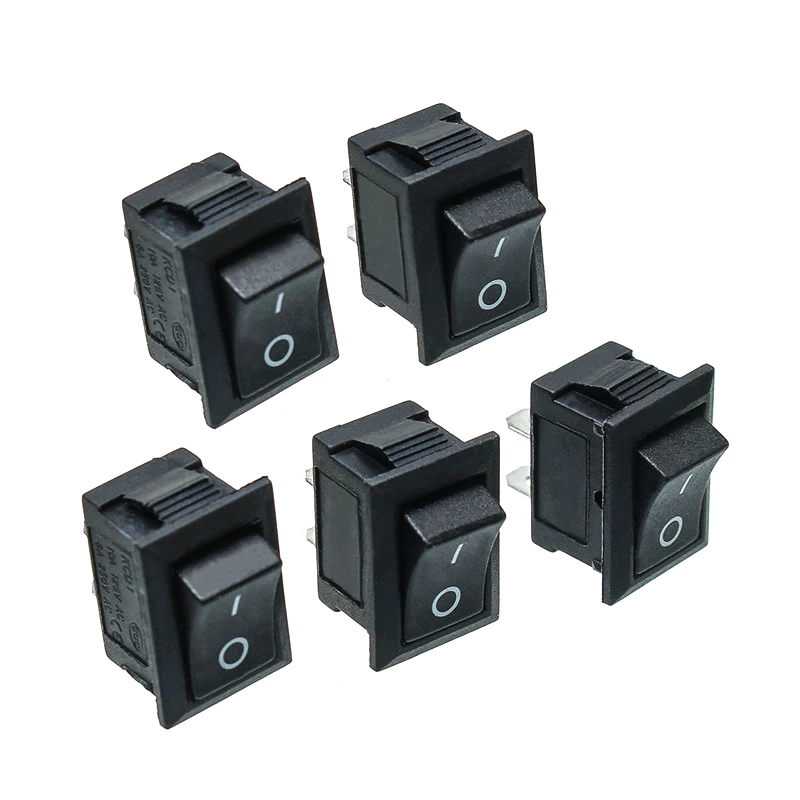 5 sztuk/zestaw czarny 21*15MM Push Button Mini przełącznik 2Pin Snap-in On/wyłącznik kołyskowy obudowa przełącznika światła