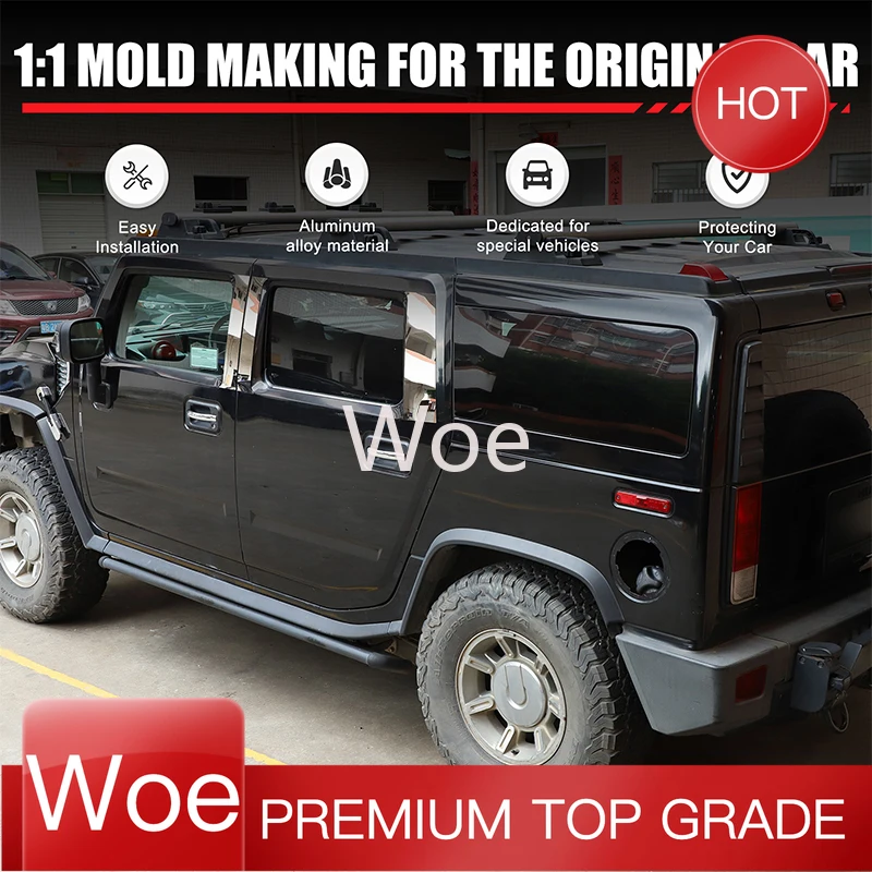 WoeFor 03-09 Hummer H2 window center pillar patch stainless steel bright 6-piece set car center pillar modification accessories
