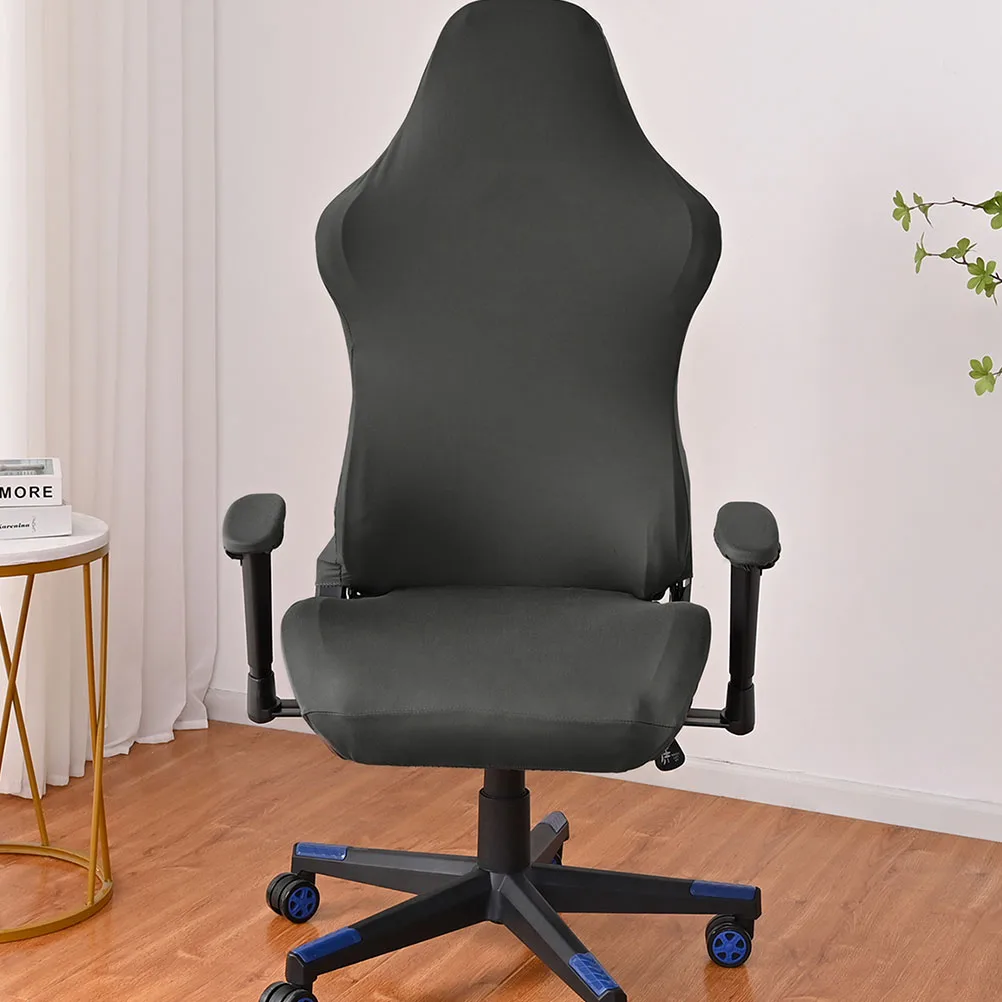 

Gaming Chair Covers Stretch Polyester Dark Grey Covers for Chairs with Armrests Suitable Computer Game Chairs Office Home Use