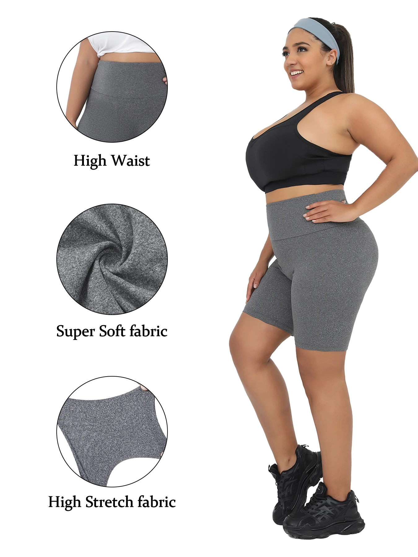 Shorts Deportivos Mujer Talla Grande Yoga - usage example