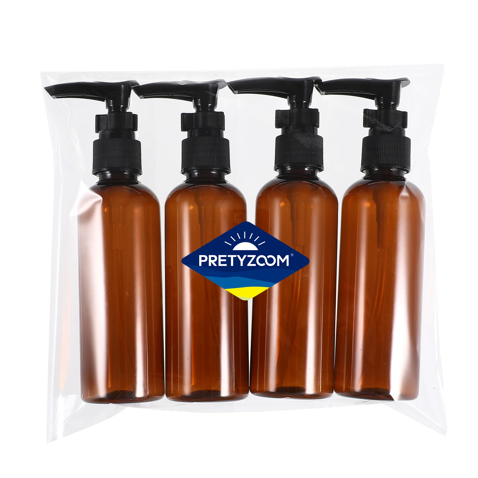 4 Pcs Dispenser Bottles Travel Pump Hand Lotion with Shampoo Refillable for Toiletries Liquid