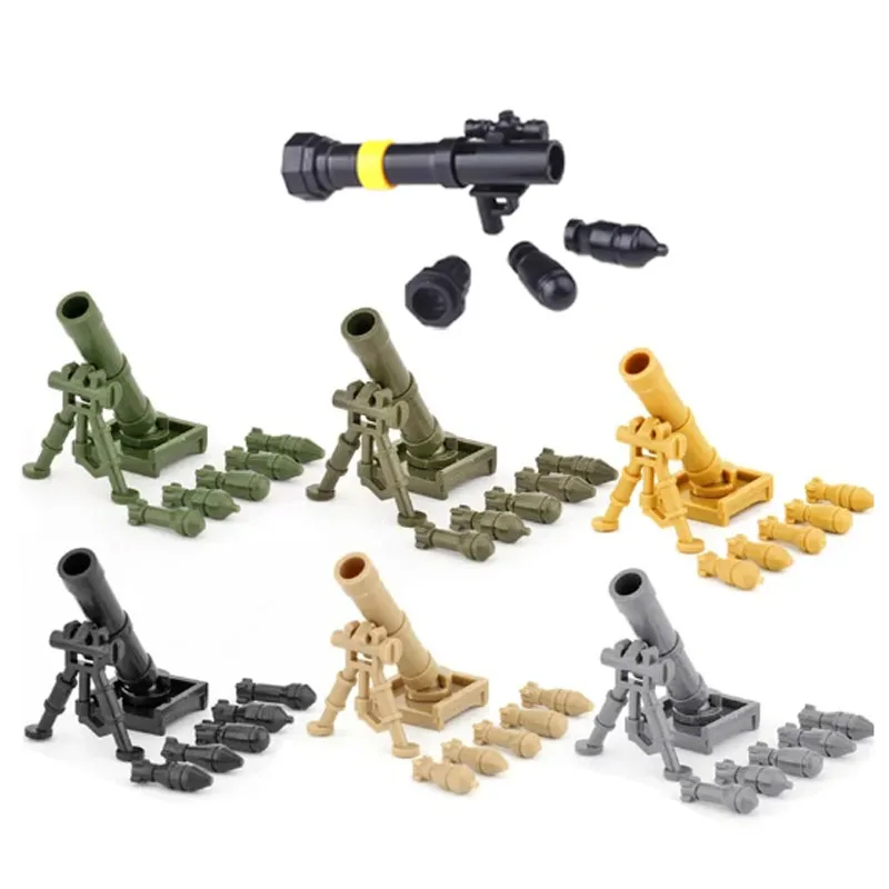 Military Weapon Heavy Machine Gun Gatling NSV Figures Artillery Bomb Disposal Suits Pistol Bullets Camouflage Kids Toy Gift B060