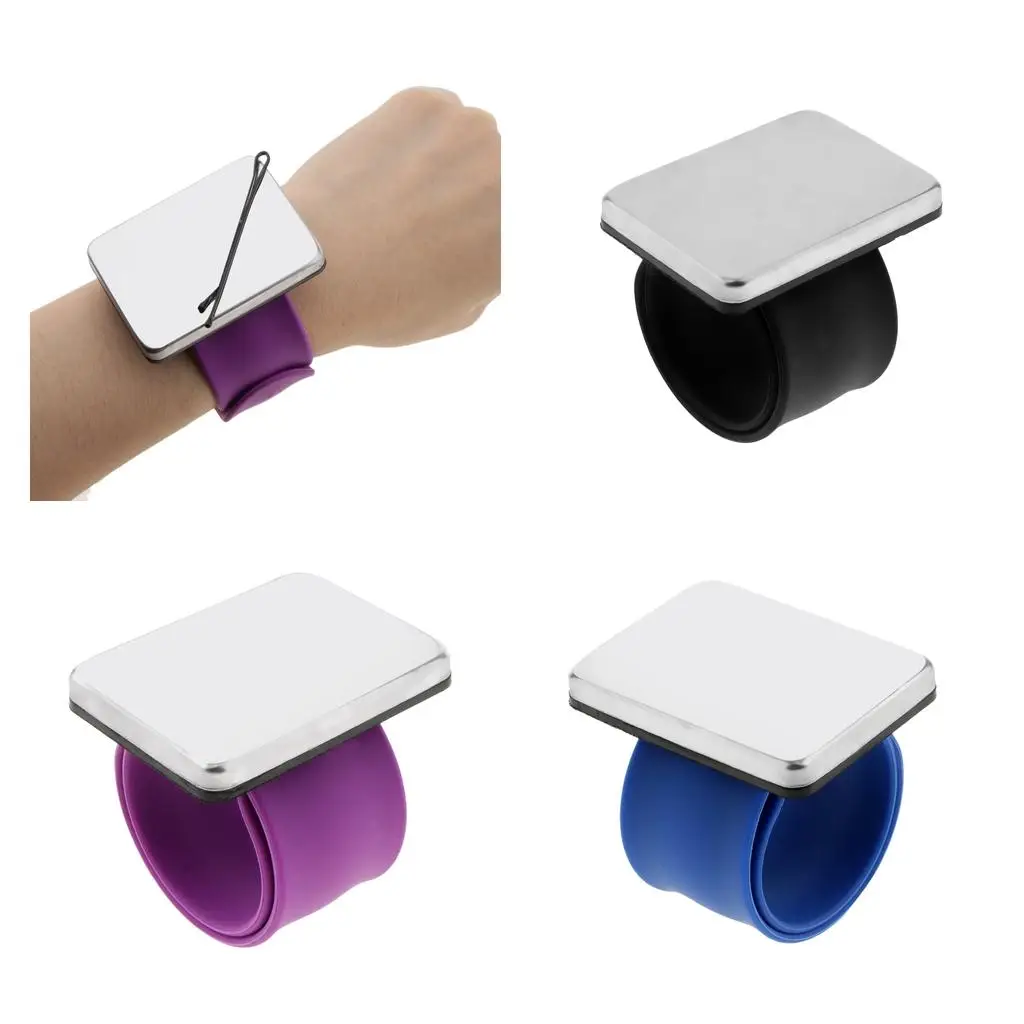 Hairpin Collect Holder,Portable Soft Self Adhesive Plate Wrist Band for Salon