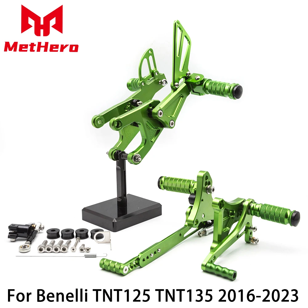 

MOTO Adjustable Aluminum Rearsets Foot Pegs Footrest Rearset Pedal Fit For Benelli TNT125 TNT135 2016 2017 2018 2019 2020-2023