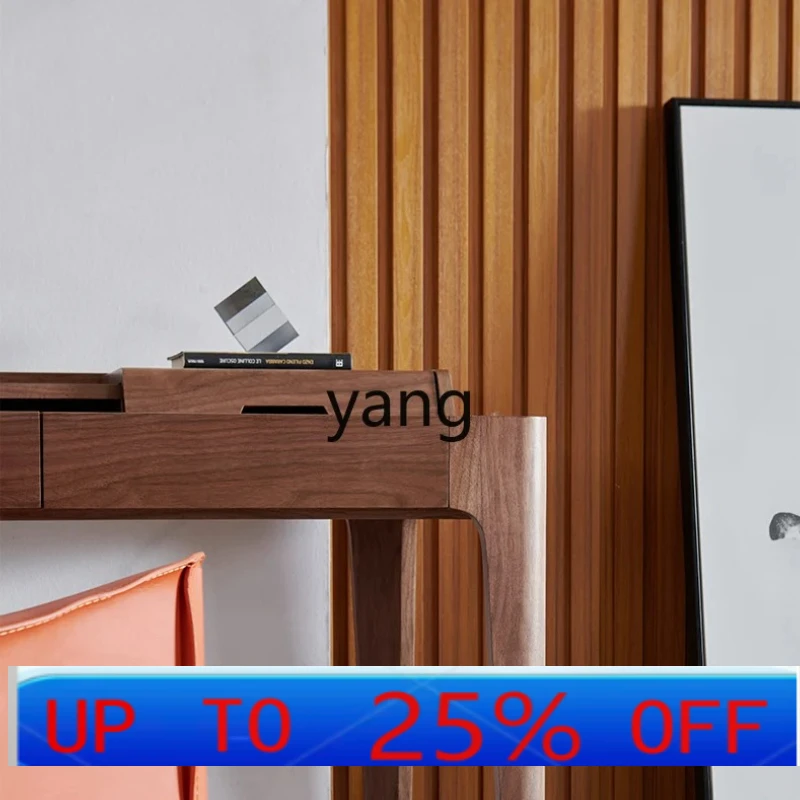 

LTT Modern Simple Desk Walnut Writing Desk Household Solid Wood Desk