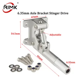 RC Boat 6.35mm Axle/Shaft Bracket Stinger Drive L95mm Aluminum Strut for 6.35mm 1/4
