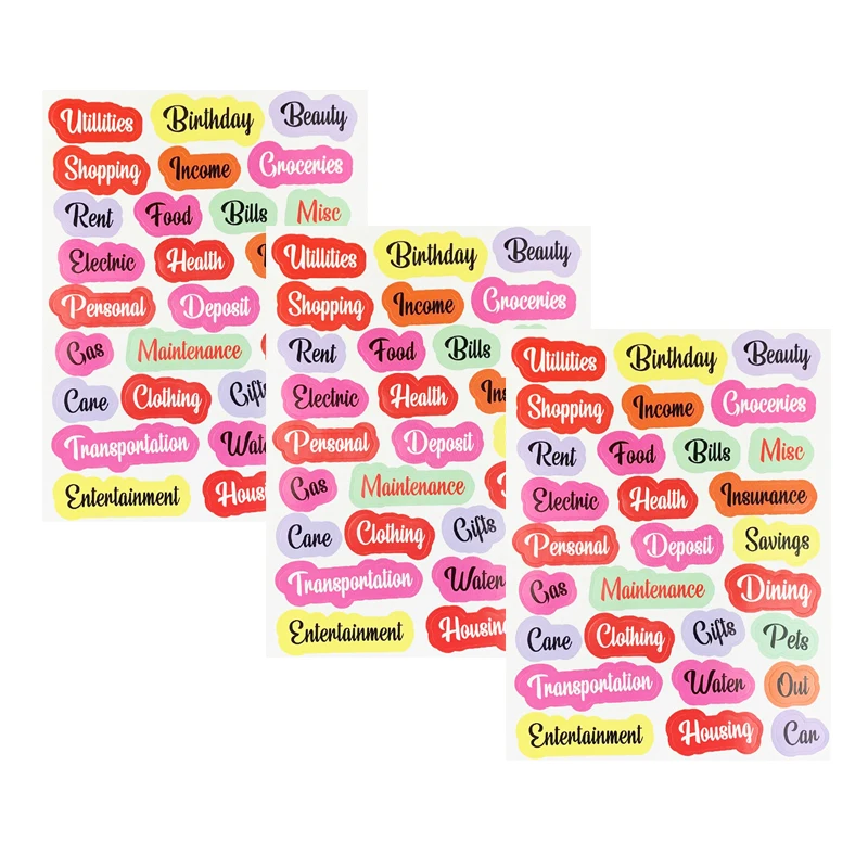 Raccoglitore budget A5/A6/A7 Accessori Notebook Acessórios Etichette scritte a mano Etichetta indicazione Lettera a colori Note Indice adesivi