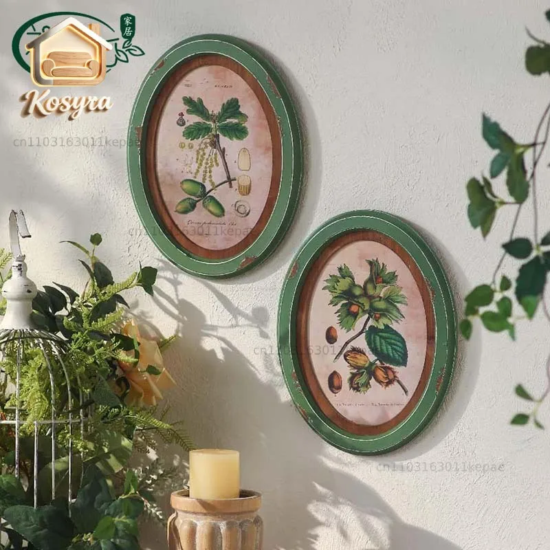 Medieval style wall decoration painting antique and old classical handicrafts wall painting set combination living room wall