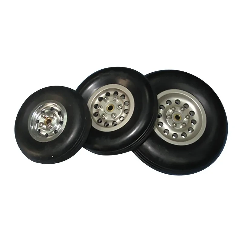 Roue en caoutchouc de moyeu en aluminium XAERO-remplacement de pneu de train d'atterrissage d'avion RC-jante et essieu usinés CNC durables