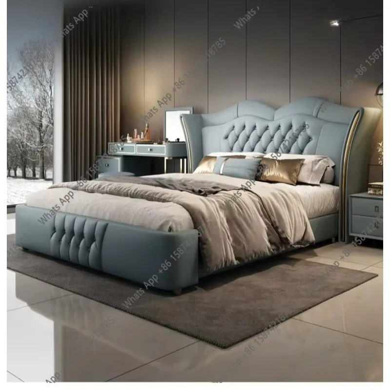 

X65 New Wedding Model Room Master Bedroom Modern Light Luxury Atmosphere Leather Art Double Bed