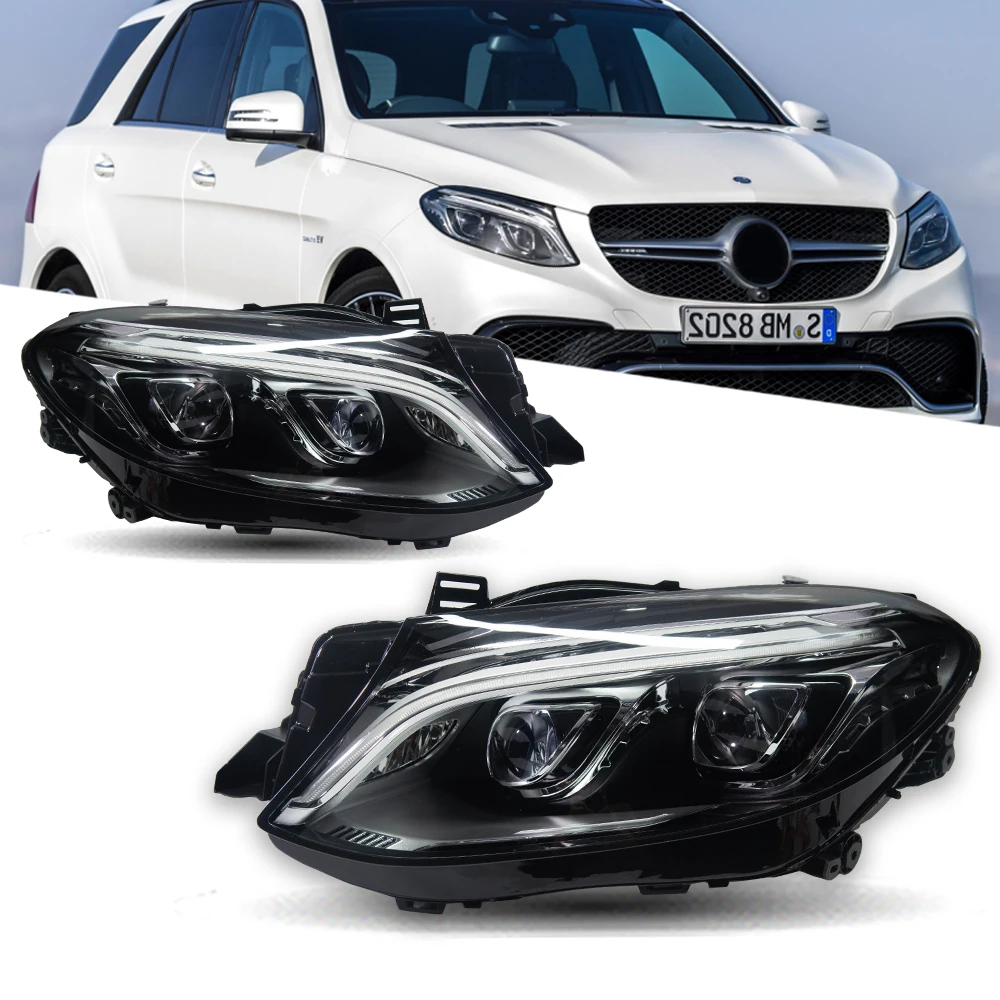 

Фары для Mercedes-Benz ML166 LED 2012-2015, светодиодные фары, стайлинг автомобиля, DRL, сигнальные линзы, аксессуары для авто