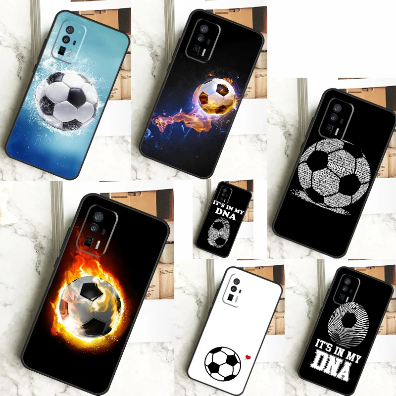 Football Soccer Ball Case For POCO F6 Pro X6 X5 X3 F3 F5 M6 M5s Xiaomi 13T Pro 11T 12T 12 13 Lite 14 Ultra Cover