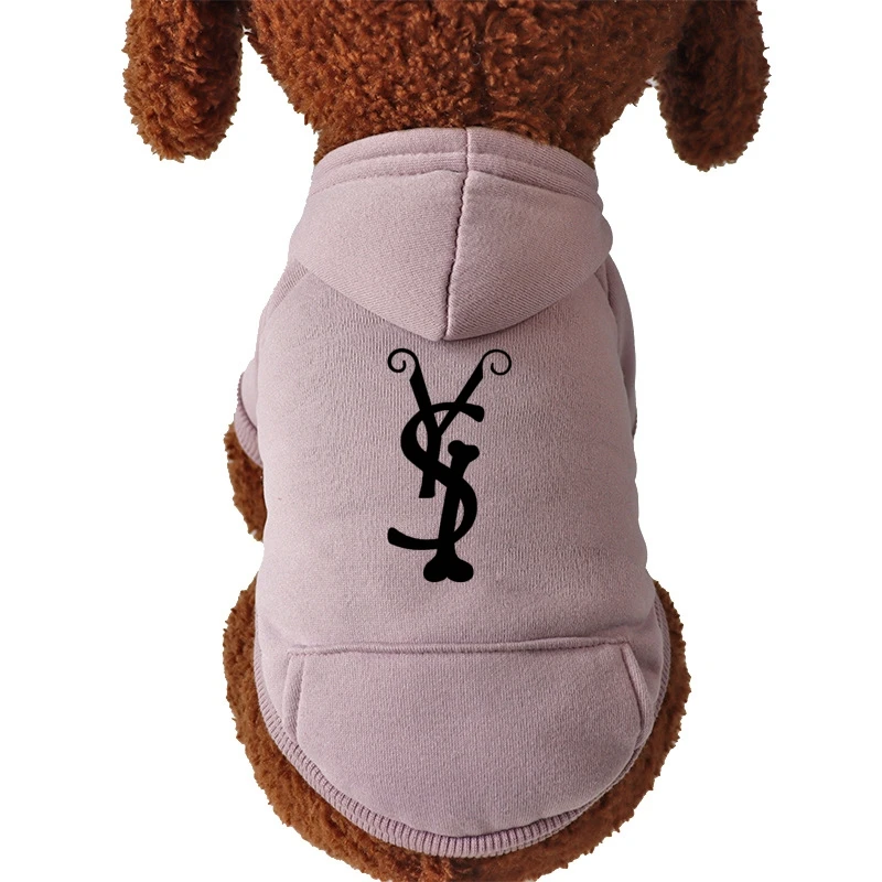 Dog Hoodies Letter Fleece Lined Fall Dog Puppy Sweatshirt Soft Warm Sweater Winter Hooded Clothes for Small Dogs