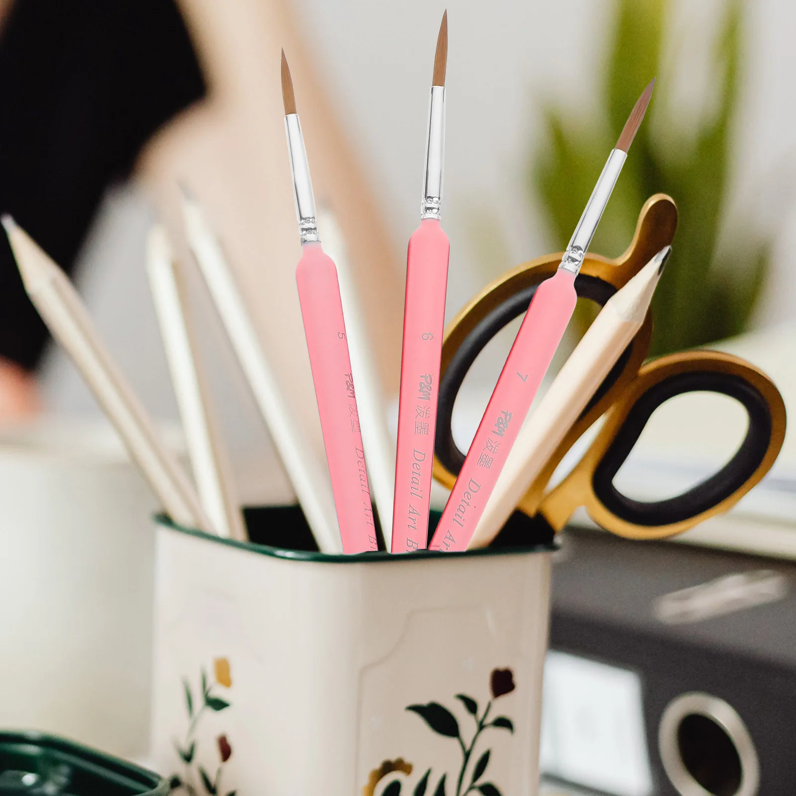 

11pcs Gouache Hook Pen Set Detail Paint Brush Durable Iron Thin Fine for Watercolor Oil Acrylic Nail Miniature Rock Face Art