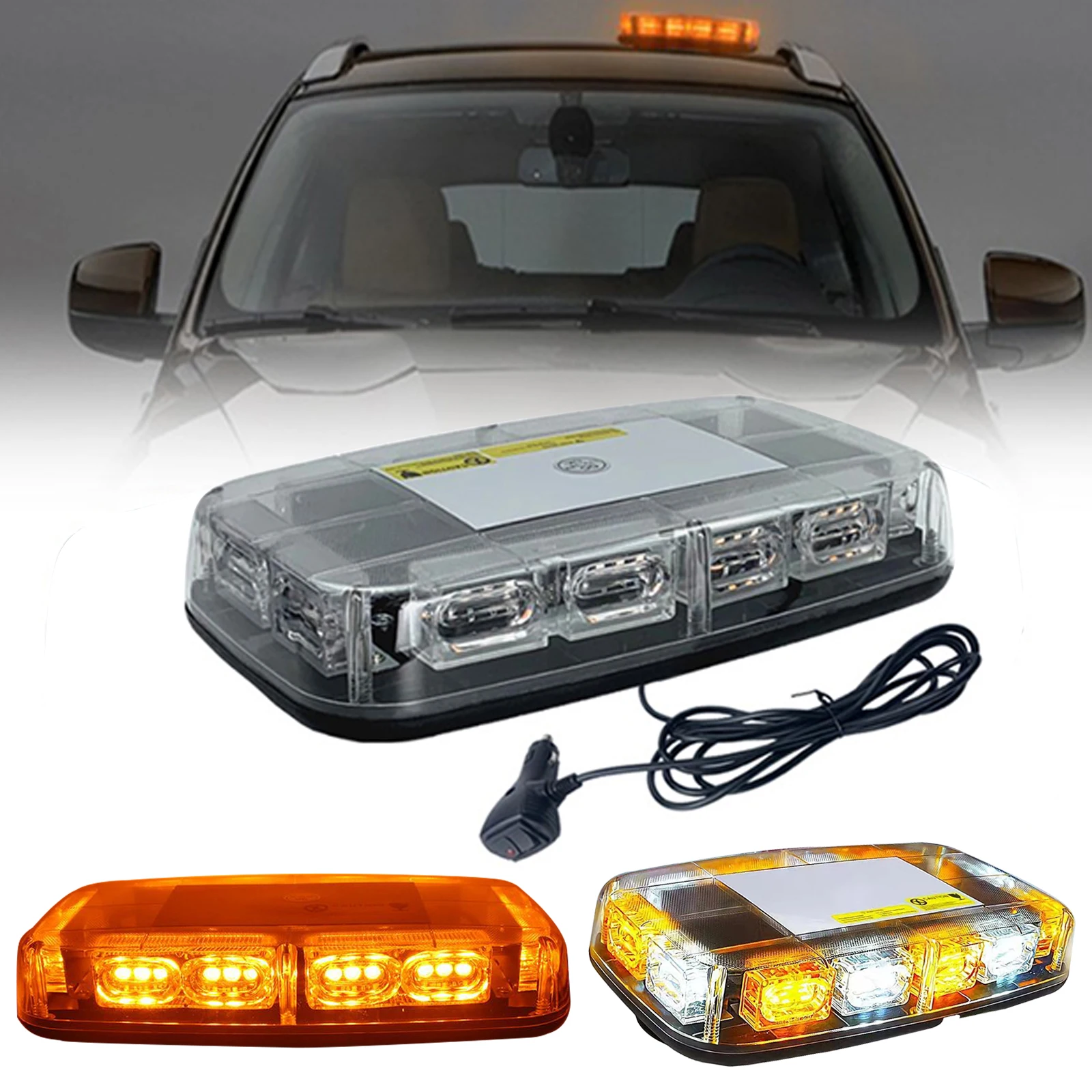 

48LED Roof Top Strobe Lights Emergency Safety Hazard Warning Light LED Flashing Light Bar Magnetic Mount for 12V 24V Car Truck