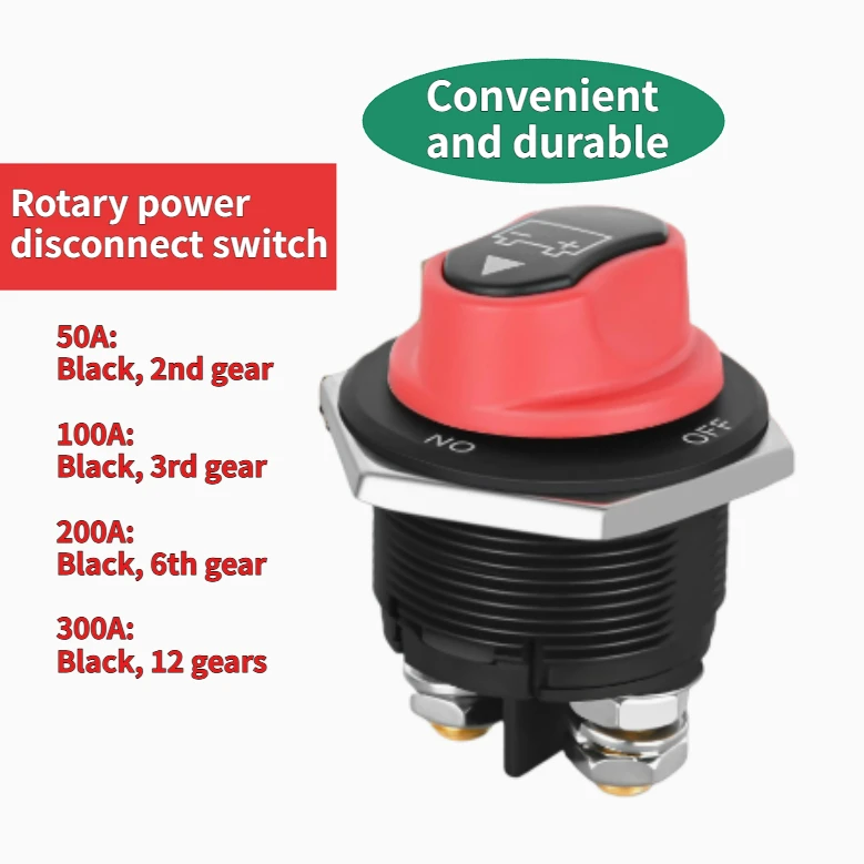 1 unidade Chave de Desconexão de Bateria de Alta Resistência CC 12V-300A, Interruptor Isolador de Energia Liga/Desliga para Carro, RV, Barco, Chave Inteligente Livolo