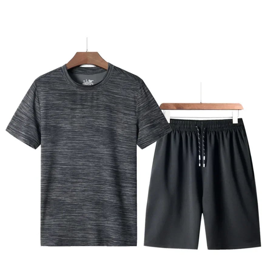 Ensemble t-shirt et short pour homme, haut à manches courtes, survêtement sportif, décontracté, doux, grande taille, 7XL, 8XL, été, 2025