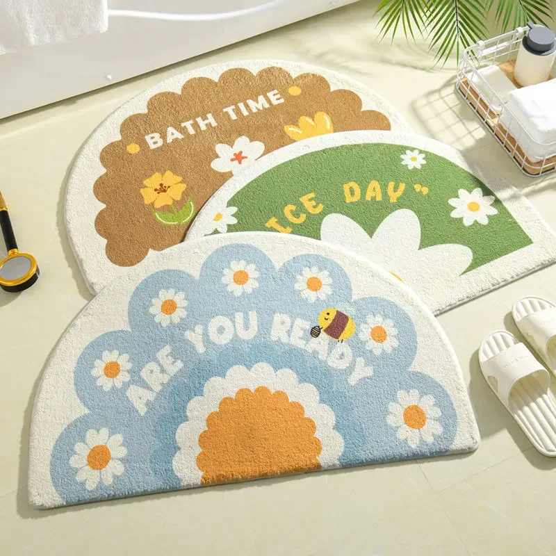 

1PC Bathroom Anti-skid Mat Bathroom Absorbent Floor Mat Entrance Bedroom Door Carpet Kitchen Foot Mat Bedroom Bedside Carpet