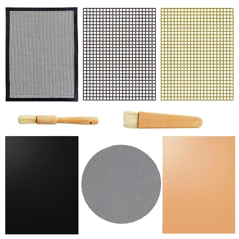 Non-stick Grill Grate BBQ Grilling Mesh Mat BBQ Kitchen Brush Cooking Grilling Sheet Liner Outdoor Barbecue Kebab Net Mats