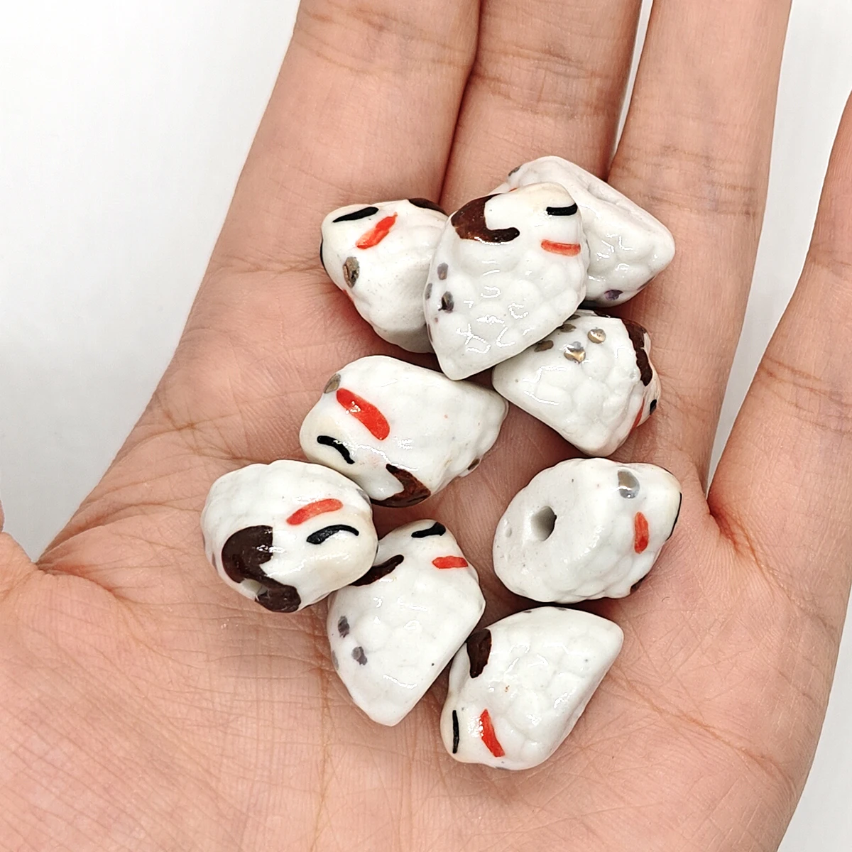 4/8 piezas de cuentas de cerámica con forma de corderito de lana de 21 mm, colgante "susurro del prado" para la creación de joyería bohemia, collares y pulseras, ideal como regalo.