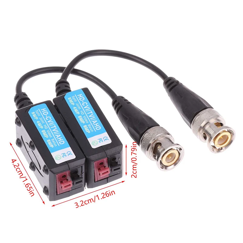1Pc Monitoring Twisted Pair Video Transmitter BNC Network Cable Converter High Definition Video And Anti-Interference