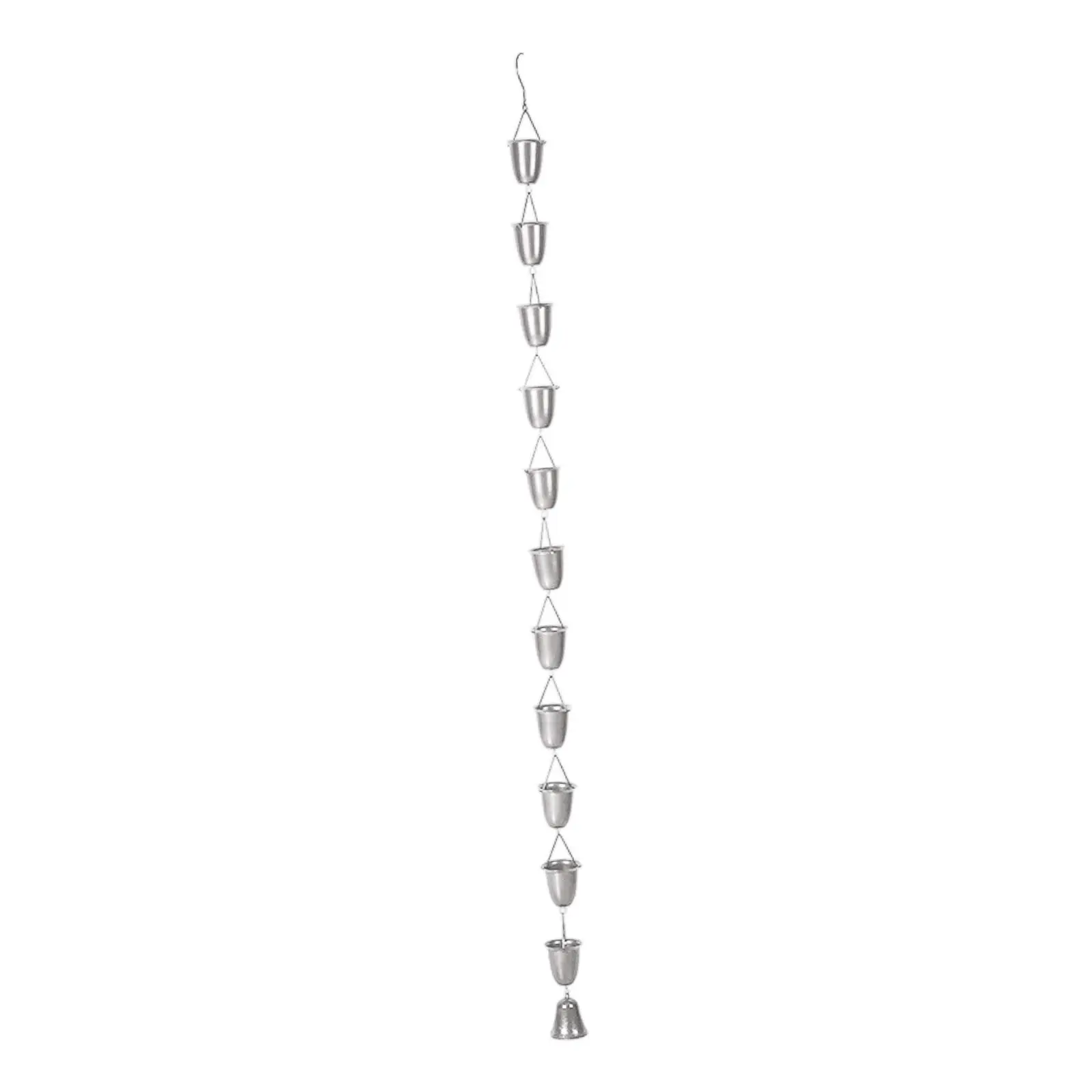 Cup Rain Chain Gutter Chain Hanging Iron Art Decorative Rainwater Catcher for Yard Outdoor Garden Decoration