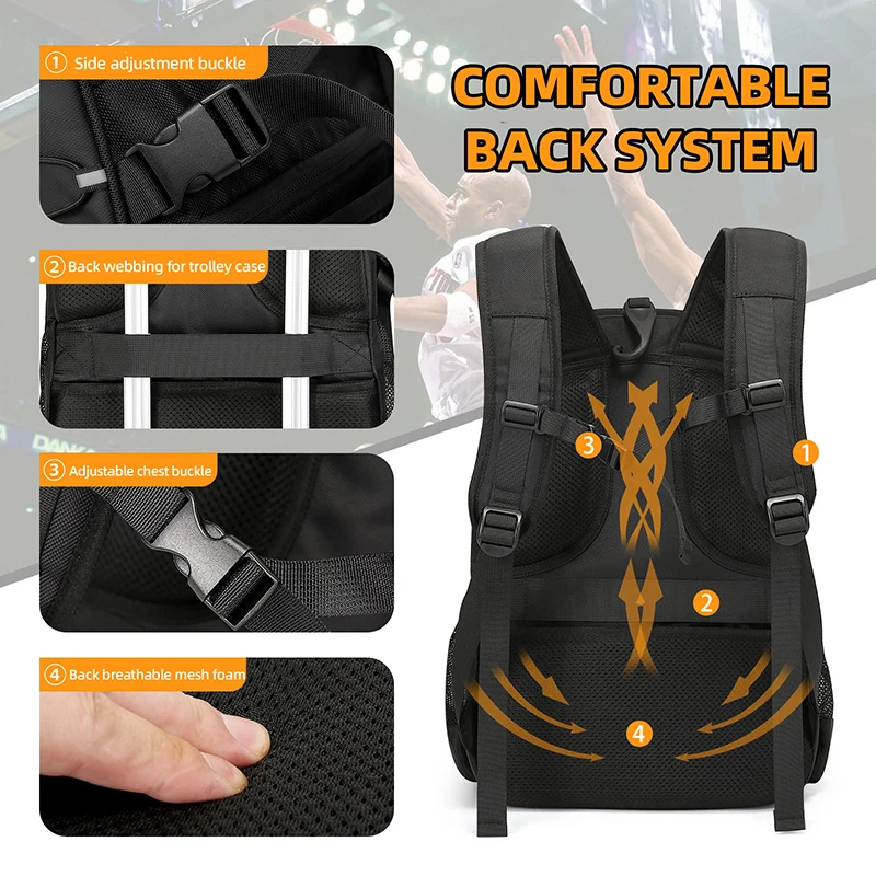 Climbing Backpack Men Women Large Capacity Travel Daypack Basketball Volleyball Soccer Rucksack Leisure Commuting Shoulder Bag view 5