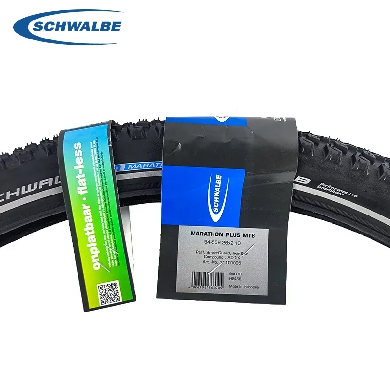 SCHWALBE Original 26x2.10 MARATHON PLUS MTB Black-Reflex Wired Bicycle Tire for E-Bike Off-Road MTB Bike Cycling Parts