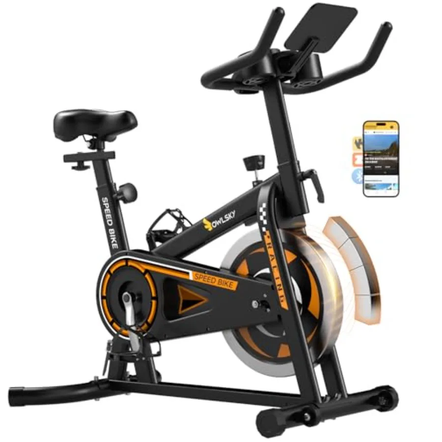 Heimtrainer mit APP, magnetischer Widerstand, Indoor-Fahrrad, 300 Pfund Kapazität, leises stationäres Fahrrad für Heim-Fitnessstudio, Cardio-Worko