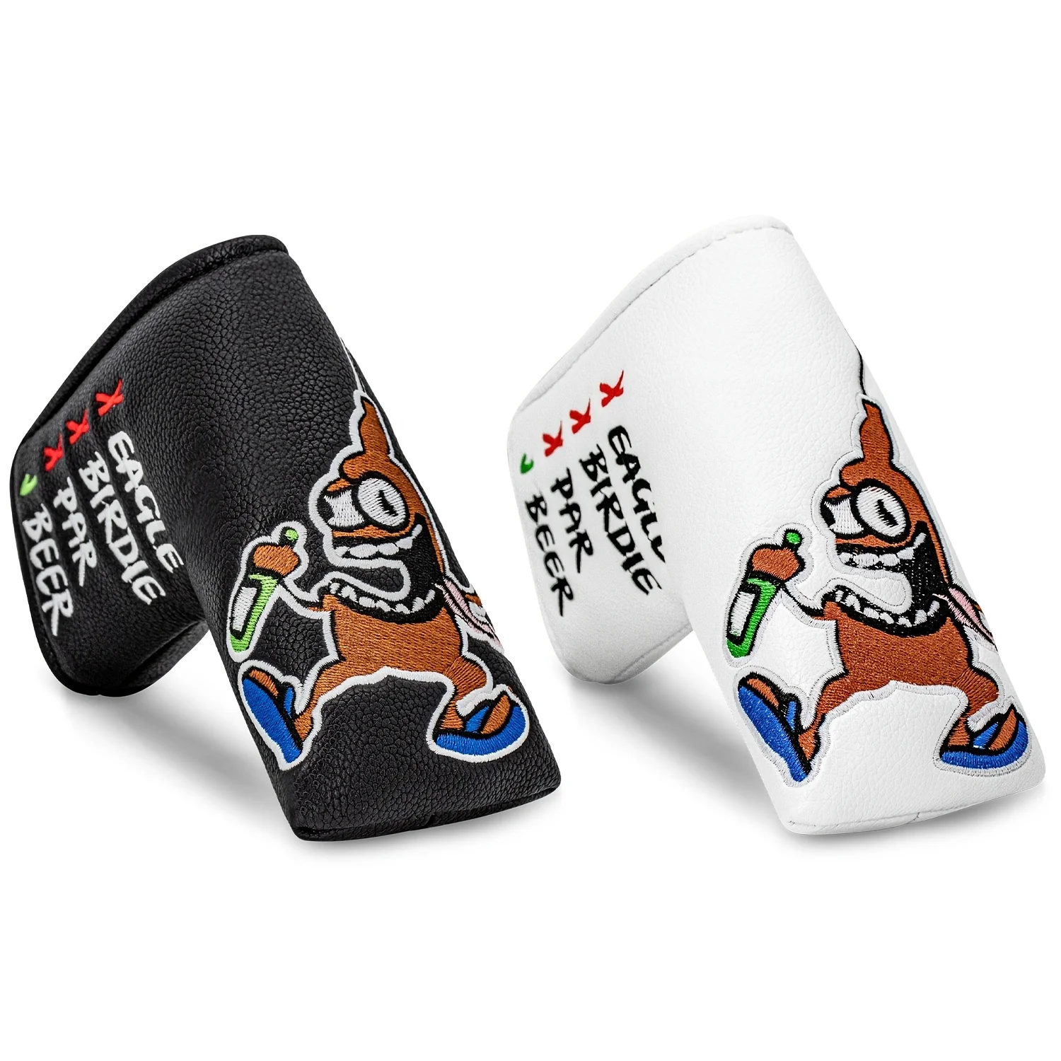 1pc Blade Putter Head Cover Compatible for Golf Club Protectors, Black/White Two-Tone Blade Head Sleeve Cover
