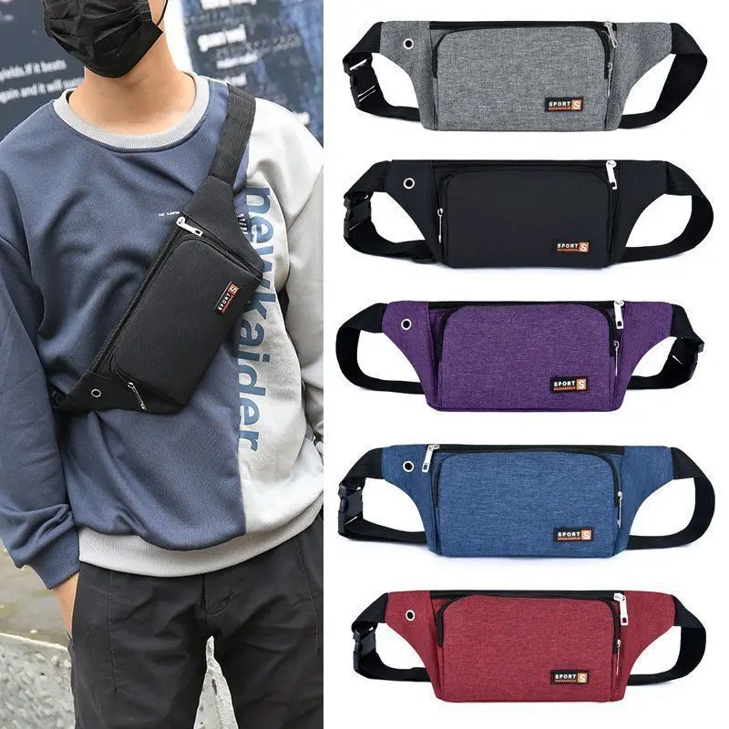 

Men's Breast Package Waterproof Outdoor Sports Belt Canvas Pouch Korean-style Waist Bag Fanny Pouch Male Casual Pauch Bag