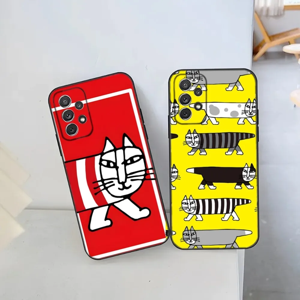 

Cute Lisa Larson Art Cat Phone Case For Samsung S25,S24 Ultra,S20,S30 plus,S22 plus,S23,S30 ultra 5G Silicone Cover