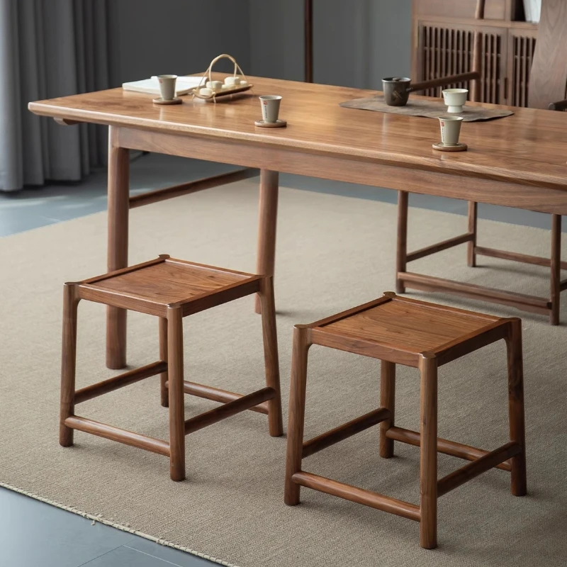 

Wear-resistant Durable Solid Wood Square Stool Log Mortise Tenon Structure Version Bench Sencillo Y Bonito Dining Room Furniture