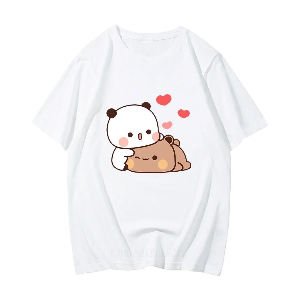 Cartoon Panda Bear Bubu and Dudu T-Shirt Cotton Men/Women Tops Kawaii Printed Harajuku Ullzang Tees O-Neck Soft Male Shirts