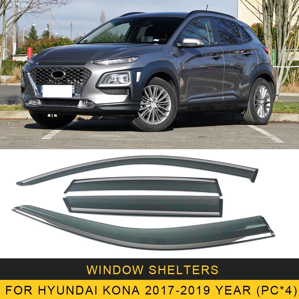 For HYUNDAI Elantra Avante I20 I30 IX25 KONA Kauai ENCINO Car Window Sun Rain Shade Visors Shield Shelter Protector Cover Frame