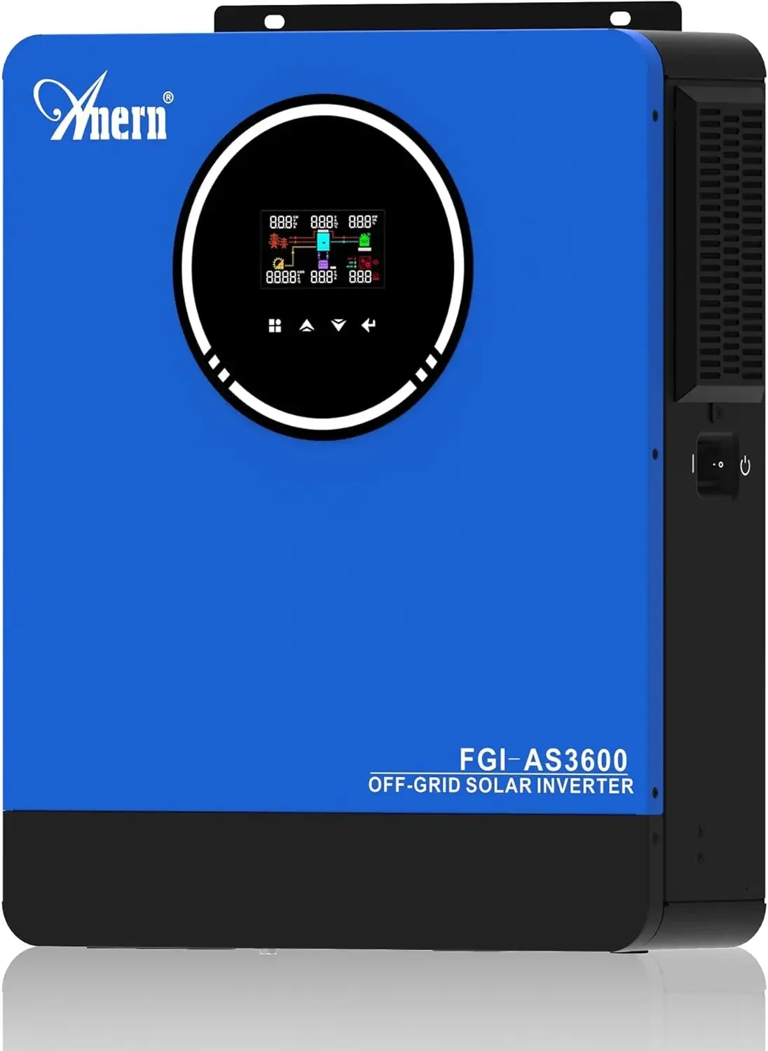 3600W Hybrid Solar Inverter 24V to 110V/120VAC All in One for Home Backup Off-Grid Living Pure Sine Wave with 120A MPPT Charge C