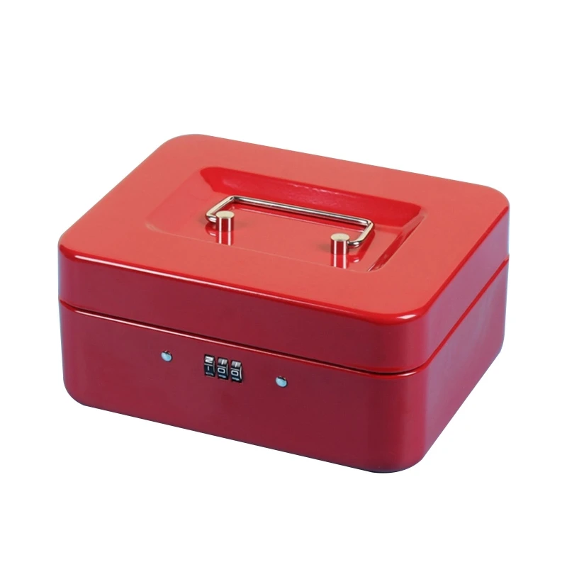 2024 New Standard Steel Cash Box with Combination Lock Small / Middle Size Cash Box Metal Safe Boxes