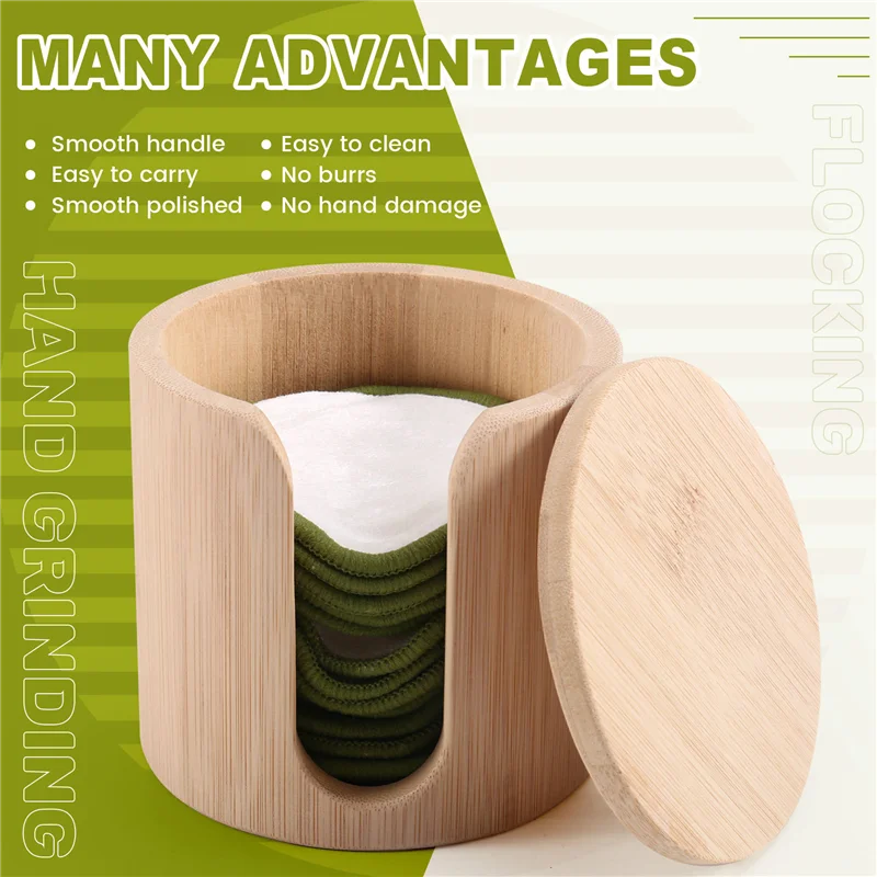 FZFZ Reusable Bamboo Makeup Remover Pads - Ultra-Soft, Eco-Friendly, Gift Set With Vegan Bamboo Barrel