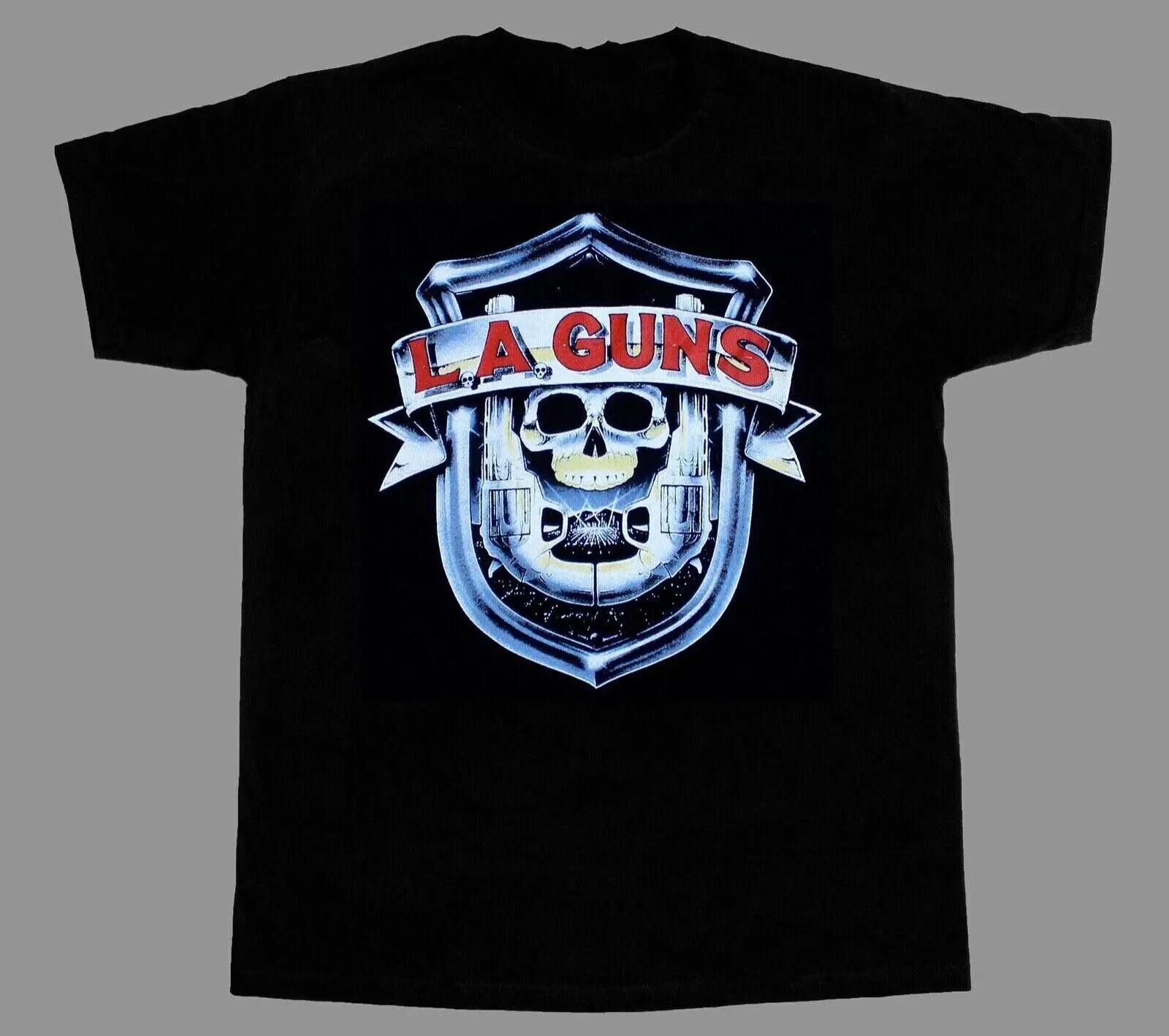 Vtg L.A. Guns Music Band Cotton Black Full Size Men Women T Shirt